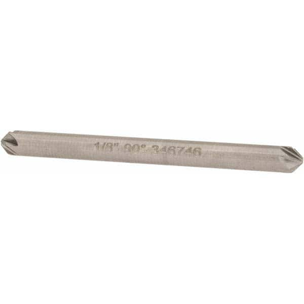 Hertel - 1/8" Head Diam, 1/8" Shank Diam, 6 Flute 90° High Speed Steel Countersink - Caliber Tooling