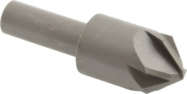 Hertel - 7/8" Head Diam, 1/2" Shank Diam, 6 Flute 90° High Speed Steel Countersink - Caliber Tooling