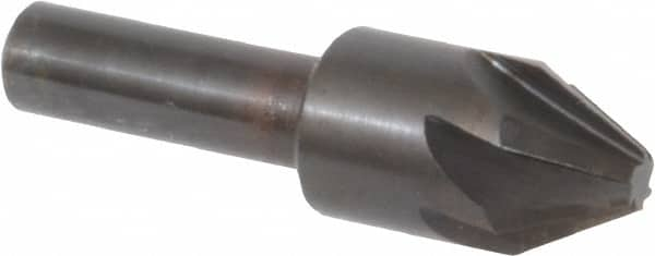 Hertel - 5/8" Head Diam, 3/8" Shank Diam, 6 Flute 60° High Speed Steel Countersink - Caliber Tooling