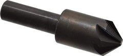 Hertel - 5/8" Head Diam, 3/8" Shank Diam, 6 Flute 90° High Speed Steel Countersink - 2-1/4" OAL, Straight Shank - Caliber Tooling