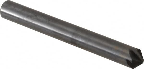 Hertel - 1/4" Head Diam, 1/4" Shank Diam, 6 Flute 100° High Speed Steel Countersink - Caliber Tooling