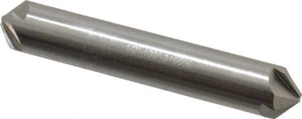 Hertel - 1/2" Head Diam, 1/2" Shank Diam, 4 Flute 100° High Speed Steel Countersink - 3" OAL, Straight Shank - Caliber Tooling