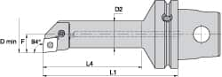 Kennametal - Right Hand Cut, Size KM63, CN.. Insert Compatiblity, Internal Modular Turning & Profiling Cutting Unit Head - 17mm Ctr to Cutting Edge, 125mm Head Length, Through Coolant, Series Kenlever - Caliber Tooling