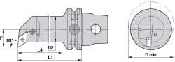 Kennametal - Left Hand Cut, Size KM63, DN.. Insert Compatiblity, Internal Modular Turning & Profiling Cutting Unit Head - 22mm Ctr to Cutting Edge, 140mm Head Length, Through Coolant, Series Kenlever - Caliber Tooling