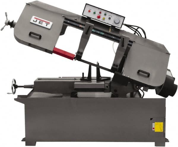 Jet - 13 x 21" Max Capacity, Semi-Automatic Variable Speed Pulley Horizontal Bandsaw - 80 to 260 SFPM Blade Speed, 230/460 Volts, 45°, 3 hp, 3 Phase - Caliber Tooling