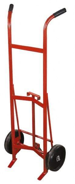 Made in USA - 30 & 55 Gal Drum Hand Truck - 25-1/2" Wide x 59" High, 2 Wheels - Caliber Tooling