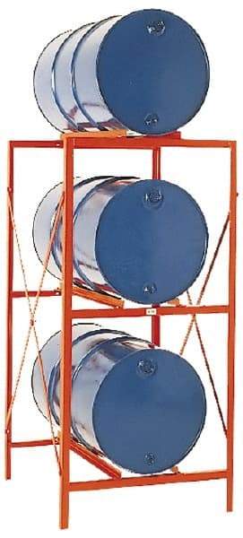 Made in USA - 3,200 Lb Load Capacity, 30 & 55 Gal Drum Storage Rack - 60" Wide x 48-1/2" High - Caliber Tooling