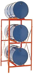 Made in USA - 3,200 Lb Load Capacity, 30 & 55 Gal Drum Storage Rack - 60" Wide x 48-1/2" High - Caliber Tooling