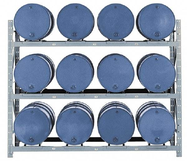 Made in USA - 14,475 Lb Load Capacity, 30 & 55 Gal Drum Pallet Rack - 105" Wide x 84" High - Caliber Tooling