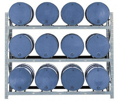 Made in USA - 19,300 Lb Load Capacity, 30 & 55 Gal Drum Pallet Rack - 105" Wide x 120" High - Caliber Tooling