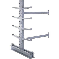 Made in USA - 8' High Double Sided Cantilever Rack - With Lip, 43,000 Lb Capacity, 65" Base Length, 24" Arm Length - Caliber Tooling