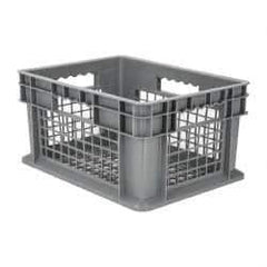 Akro-Mils - 0.89 Cu Ft, 30 Lb Load Capacity Gray Polyethylene Tote Container - Stacking, 15.8" Long x 11.8" Wide x 8.3" High - Caliber Tooling