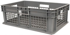 Akro-Mils - 1.78 Cu Ft, 45 Lb Load Capacity Gray Polyethylene Tote Container - Stacking, 23.3" Long x 15.8" Wide x 8.3" High - Caliber Tooling