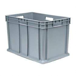 Akro-Mils - 3.55 Cu Ft, 150 Lb Load Capacity Gray Polyethylene Tote Container - Stacking, 23.3" Long x 15.8" Wide x 16.1" High - Caliber Tooling