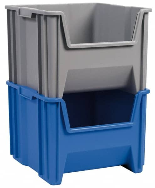 Akro-Mils - 75 Lb. Load Capacity, 15-1/4" Deep, Blue Polypropylene Hopper Stacking Bin - 12-7/16" High x 19-7/8" Wide x 15-1/4" Long - Caliber Tooling