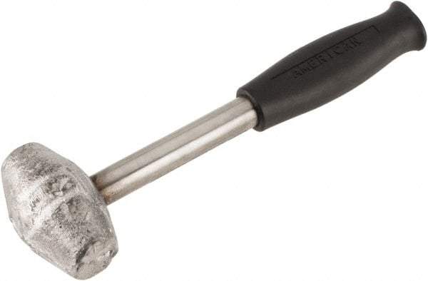 American Hammer - 3 Lb Head 1-1/4" Face Lead Alloy Hammer - 10" OAL, Steel Handle with Grip - Caliber Tooling