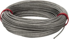 Value Collection - 1/16" Diam, Aircraft Cable - 480 Lb Breaking Strength, 7 x 7 Strand Core - Caliber Tooling