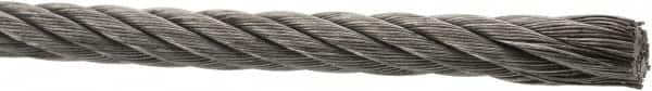 Value Collection - 1/4" Diam, Aircraft Cable - 5,300 Lb Breaking Strength, 6 x 37 IWRC - Caliber Tooling