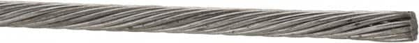 Value Collection - 5/32" Diam, Aircraft Cable - 3,300 Lb Breaking Strength, 1 x 19 Single Strand - Caliber Tooling