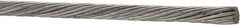 Value Collection - 5/32" Diam, Aircraft Cable - 3,300 Lb Breaking Strength, 1 x 19 Single Strand - Caliber Tooling