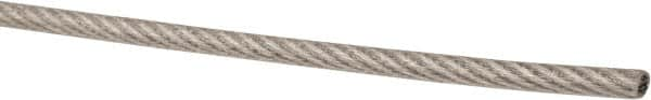 Value Collection - 1/16" x 3/64" Diam, Aircraft Cable - 480 Lb Breaking Strength, 7 x 7 Strand Core, Vinyl Coating - Caliber Tooling