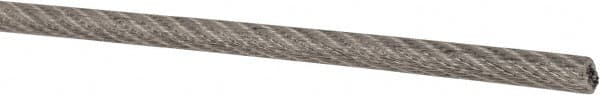 Value Collection - 1/8" x 3/32" Diam, Aircraft Cable - 920 Lb Breaking Strength, 7 x 7 Strand Core, Vinyl Coating - Caliber Tooling