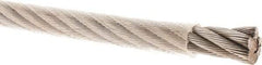 Value Collection - 7/16" x 3/8" Diam, Aircraft Cable - 12,000 Lb Breaking Strength, 7 x 19 Strand Core, Vinyl Coating - Caliber Tooling