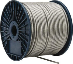 Value Collection - 3/16" x 3/32" Diam, Aircraft Cable - 920 Lb Breaking Strength, 7 x 7 Strand Core, Vinyl Coating - Caliber Tooling