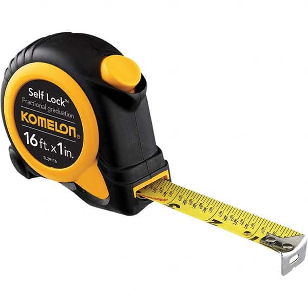 Komelon - 16' x 1" Yellow Blade Tape Measure - Caliber Tooling