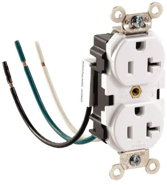 Leviton - 125 VAC, 15 Amp, 5-15R NEMA Configuration, Gray, Hospital Grade, Self Grounding Duplex Receptacle - 1 Phase, 2 Poles, 3 Wire, Flush Mount, Impact and Tamper Resistant - Caliber Tooling