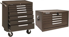 Kennedy - 7 Drawer, 2 Piece, Brown Steel Roller Cabinet Combo - Caliber Tooling