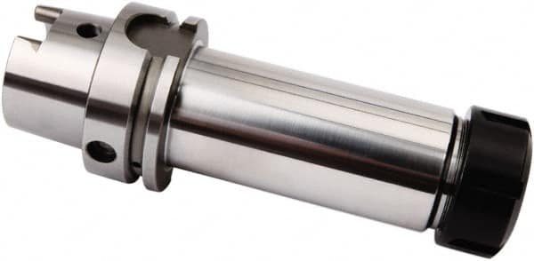 Accupro - 1/32" to 3/8" Capacity, 5" Projection, HSK63A Hollow Taper, ER16 Collet Chuck - 0.003mm TIR, Through-Spindle - Exact Industrial Supply