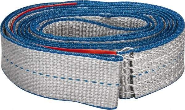 Lift-All - 8' Long x 2" Wide, 3,200 Lb Vertical Capacity, 1 Ply, Polyester Web Sling - 2,500 Lb Choker Capacity - Caliber Tooling