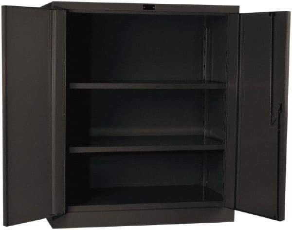 Hallowell - 2 Shelf Locking Storage Cabinet - Steel, 36" Wide x 21" Deep x 42" High, Gray - Caliber Tooling