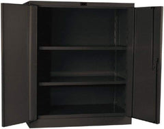 Hallowell - 2 Shelf Locking Storage Cabinet - Steel, 36" Wide x 21" Deep x 42" High, Gray - Caliber Tooling