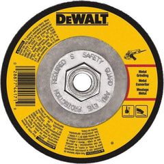 DeWALT - 24 Grit, 9" Wheel Diam, 1/4" Wheel Thickness, Type 27 Depressed Center Wheel - Aluminum Oxide, Resinoid Bond, 6,600 Max RPM - Caliber Tooling