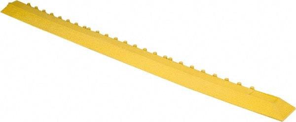 PRO-SAFE - 3.25' Long x 0.25' Wide, Anti-Fatigue Modular Matting Ramp Edge - Male, Yellow, Series Pro-Safe - Caliber Tooling