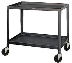 Made in USA - 500 Lb Capacity, 24" Wide x 36" Long x 34-1/2" High Service Cart - 2 Shelf, Steel, Swivel Casters - Caliber Tooling