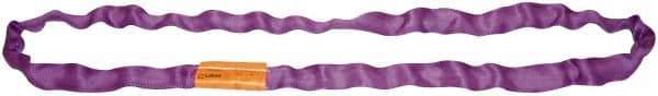 Lift-All - 7' Long x 1" Wide, Polyester Web Sling - 2,100 Lb Choker Capacity, 5/8" Diam Chain, Purple - Caliber Tooling