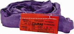 Lift-All - 3' Long x 3" Wide, 2,600 Lb Vertical Capacity, Polyester Web Sling - 2,100 Lb Choker Capacity, 5/8" Diam Chain, Purple - Caliber Tooling