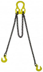 Lift-All - 10' Long, 4,700 Lb Basket Capacity, 3,600 Lb Vertical Capacity, Alloy Steel Web Sling - Adjust-A-Link Chain Sling, 7/32" Diam Chain - Caliber Tooling