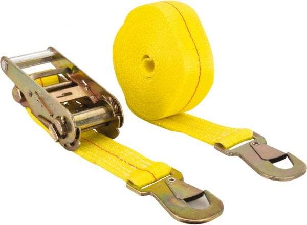 Lift-All - 27' Long x 2" Wide, 1,600 Lb Basket Capacity, 1,600 Lb Vertical Capacity, Polyester Web Sling - Yellow - Caliber Tooling