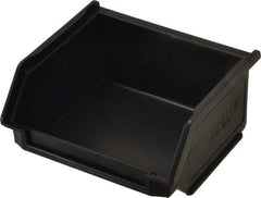 SSI Schaefer - 11 Lb. Load Capacity, 3-3/4" Deep, Black Polypropylene Hopper Stacking Bin - 2" High x 4" Wide x 3-3/4" Long - Caliber Tooling