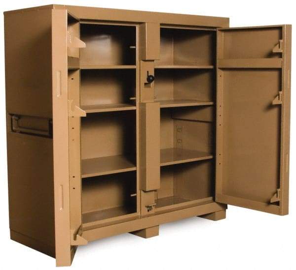 Knaack - 60" Wide x 24" Deep x 60" High Job Site Tool Storage Cabinet - 2 Door, Steel, Tan - Caliber Tooling