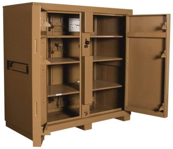 Knaack - 60" Wide x 30" Deep x 60" High Job Site Tool Storage Cabinet - 2 Door, Steel, Tan - Caliber Tooling