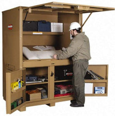 Knaack - 60" Wide x 42" Deep x 82" High Job Site Field Station - 2 Door, Steel, Light Brown - Caliber Tooling