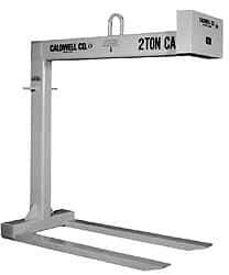 Caldwell - 4,000 Lb Capacity Pallet Lifter - 48" Long x 4" Wide, 3" Eye Thickness, 25" Outside Diameter - Caliber Tooling