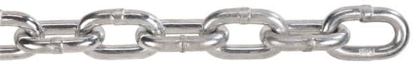 Peerless Chain - 3/16" Welded Proof Coil Chain - 800 Lb Capacity, Grade 30, 250' Long, Carbon Steel, Bright Chrome Finish - Caliber Tooling