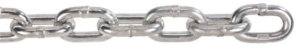 Peerless Chain - 75 Ft. Long, 5400 Lbs. Load Capacity, Carbon Steel High Test Chain - 43 Grade, 1.149 Inch Inside Long x 0.6 Inch Inside Wide - Caliber Tooling