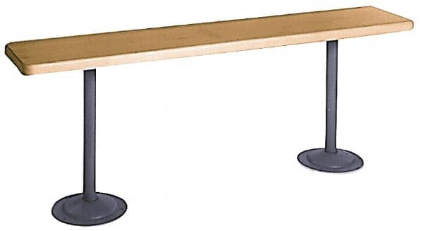 Made in USA - 12' Long x 9-1/2" Wide x 1-1/4" Thick, Maple Wood Bench Seat - Order Pedestals Separately - Caliber Tooling